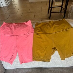 lululemon athletica Pink and Brown Bike Shorts